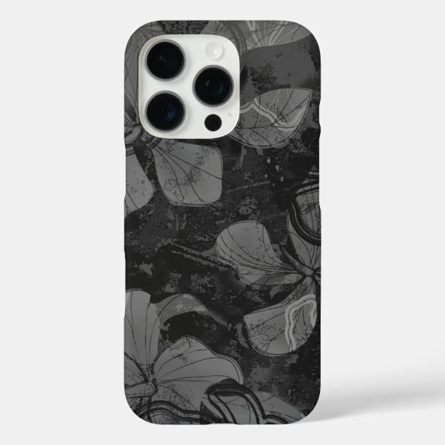 Papaloa Hibiskus Hawaiian Lava Rock Malerei Grau Case-Mate iPhone Hülle (Rückseite)