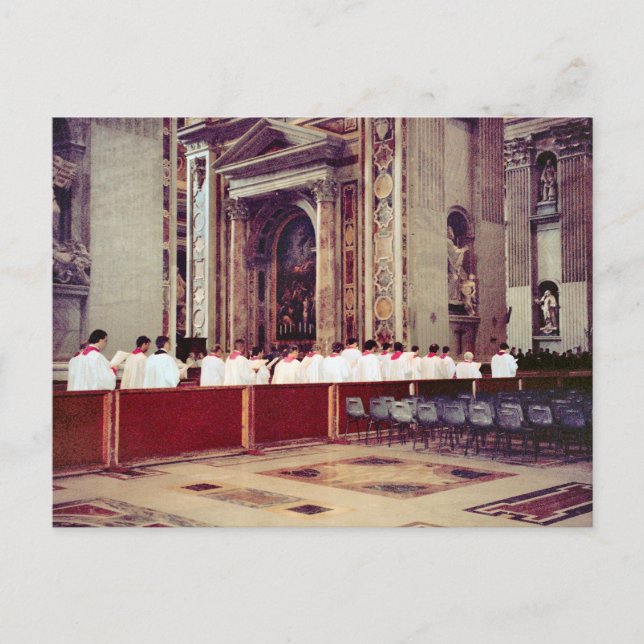 Papalzug von Johannes Paul II. in St. Peter Postkarte (Vorderseite)