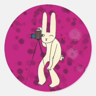 Paparazi in rosa runder aufkleber