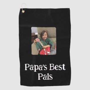 Papas bester Kumpel (Kumpels) Foto Schwarz Golfhandtuch