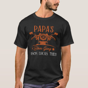 Papa's Biker Gang Personalisierte Grandkid-Namen T-Shirt