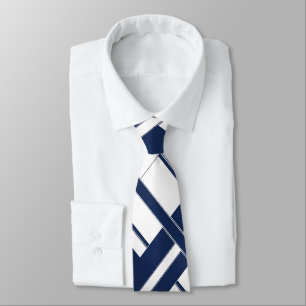 Papas blau-weiße Kreuzschach-Krawatte Krawatte