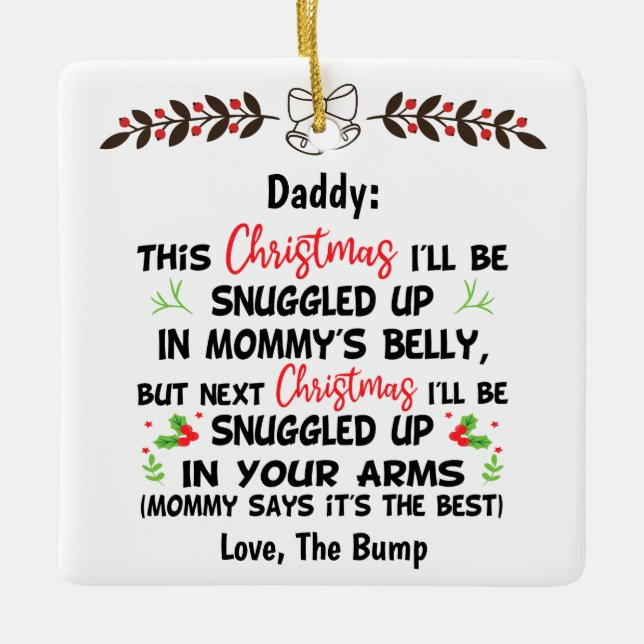 Papa's erste Weihnachten Aus dem Berg, Vater zu se Keramikornament (Vorderseite)