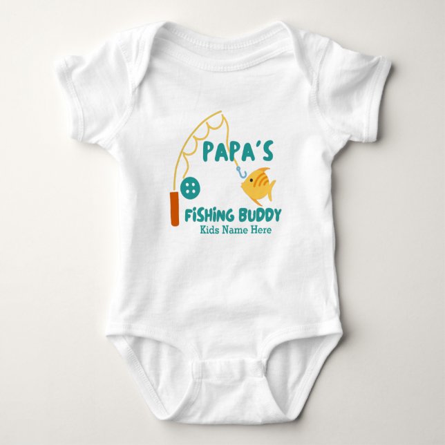 Papa's Fishing Buddy Baby  Baby Strampler (Vorderseite)