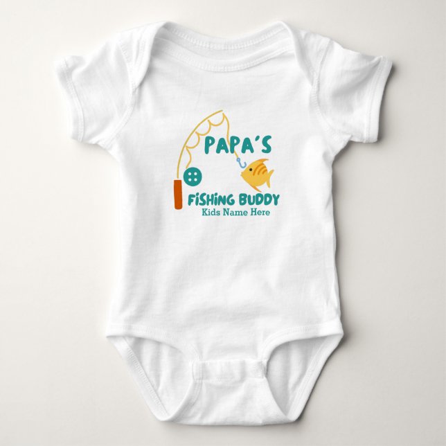 Papa's Fishing Buddy Baby  Strampler (Vorderseite)