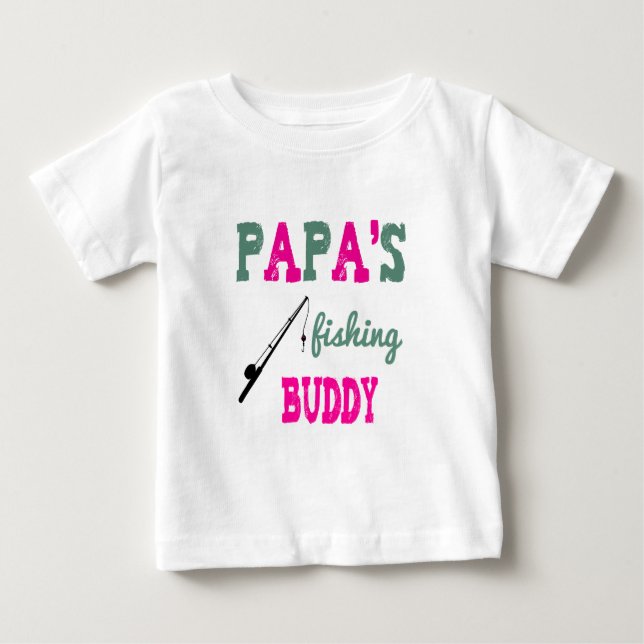 Papa's Fishing Buddy Baby T-Shirt (pink) (Vorderseite)