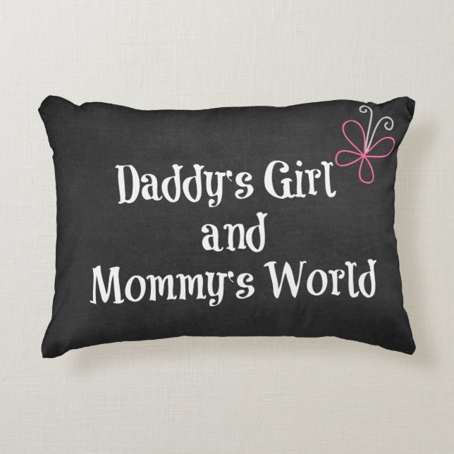 Papa's Girl and Mommy's World Quote Dekokissen (Vorderseite)