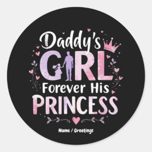 Papa's Girl Forever Seiner Prinzessin Vatertag Ges Runder Aufkleber