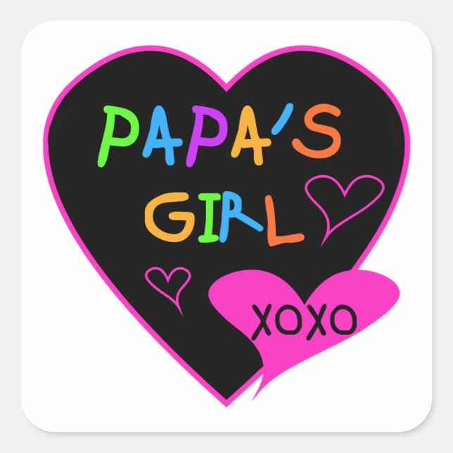 Papa's Girl T-Shirts, Hats, Tasse, Buttons, Kleidu Quadratischer Aufkleber (Vorderseite)