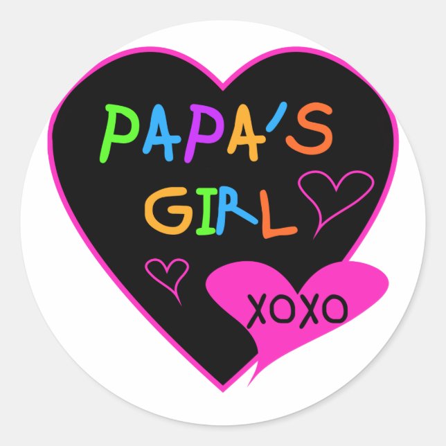 Papa's Girl T-Shirts, Hats, Tasse, Buttons, Kleidu Runder Aufkleber (Vorderseite)