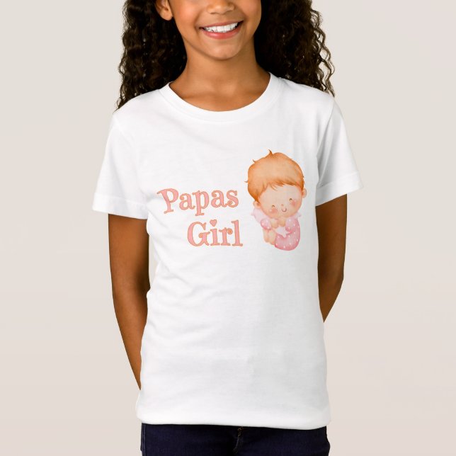 Papas Girls ist Niedlich T-Shirt (Vorderseite)