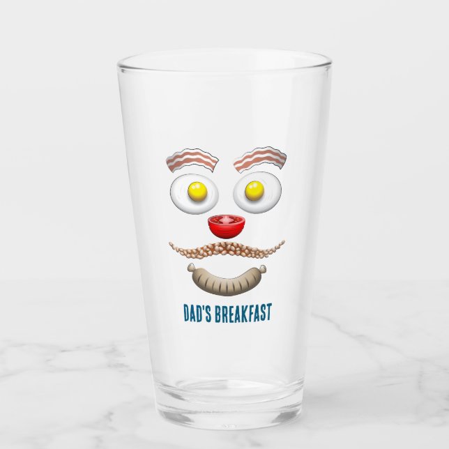 PAPA'S GLÜCKLICHES FRÜHSTÜCKS-GESICHT GLAS (Vorderseite)