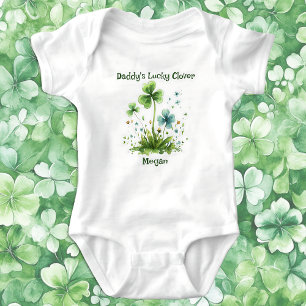 Papas Glücksklee-Kleeblatt St. Patrick's Day Baby Strampler