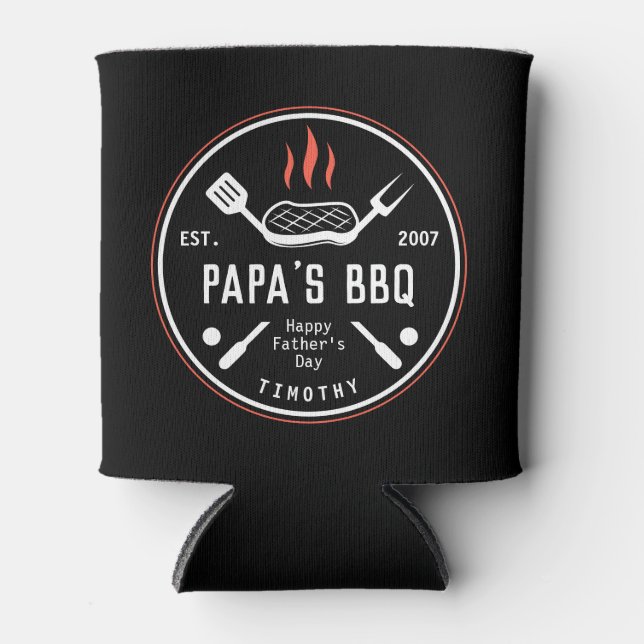 Papas GRILLEN Vatertag kann kühler werden Dosenkühler (Vorderseite)