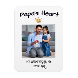 Papa's Heart - Pho zum Personalisierten Ersten Vat Magnet