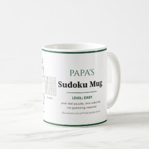 Papas individuelles Sudoku-Leicht-Real-Puzzle Kaffeetasse