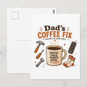 Papas Kaffee-Fixpunkt Entspannendes Lebensdesign Postkarte