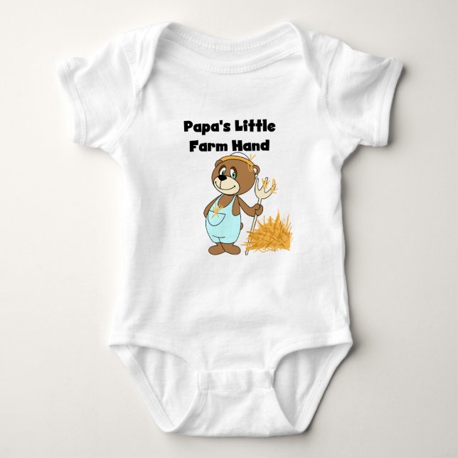 Papas kleine Farmhandgeschenke und -geschenke Baby Strampler (Vorderseite)
