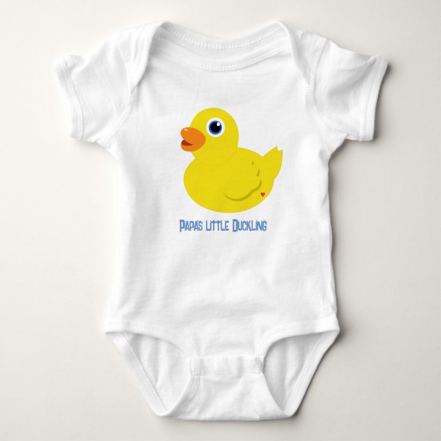 Papas kleiner Duckling (blau) Baby Bodysuit Baby Strampler (Vorderseite)