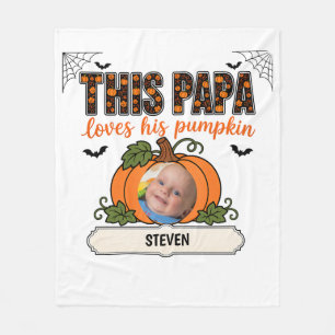 Papas kleiner Kürbis 1 Enkelname Halloween  Fleecedecke