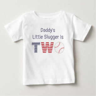 Papa's kleines Gepäck ist zwei, Baseball Geburtsta Baby T-shirt