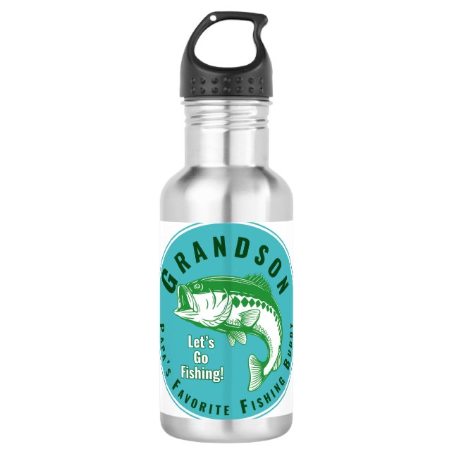 Papas Lieblingsfischbuddy Edelstahlflasche (Vorderseite)