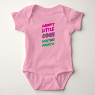 Papa's Little Coon Junting Princess Baby Bodysuit Strampler