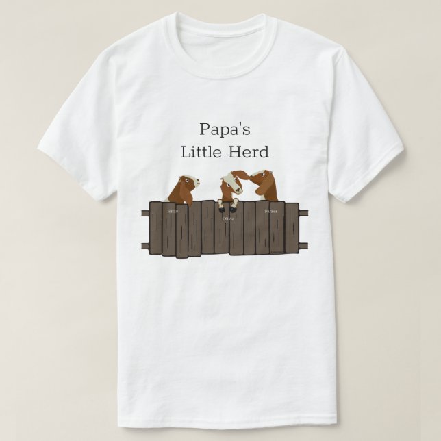 Papas Little Goat Herde 3 Ziegen T-Shirt (Design vorne)