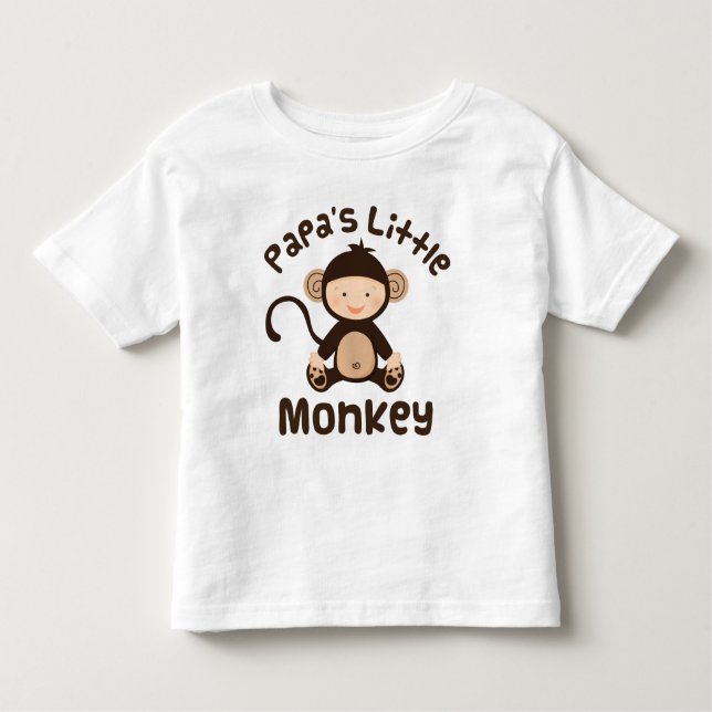 Papas Little Monkey Kleinkind T-shirt (Vorderseite)