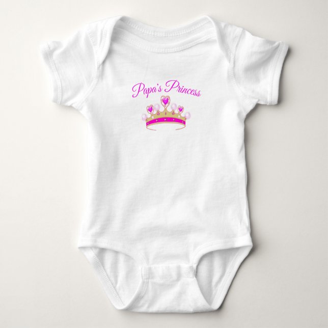 Papas Personalisierter Baby Bodysuit Princess Baby Strampler (Vorderseite)