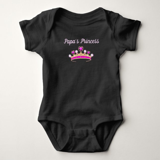 Papas Personalisierter Baby Bodysuit Princess Strampler (Vorderseite)