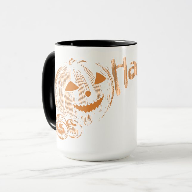 Papa's Posse of Halloween Kürbislaternen Tasse (Vorderseite Links)