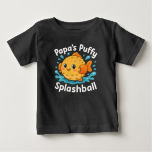 Papa's Puffy Splashball Funny Water Fish Baby T-shirt