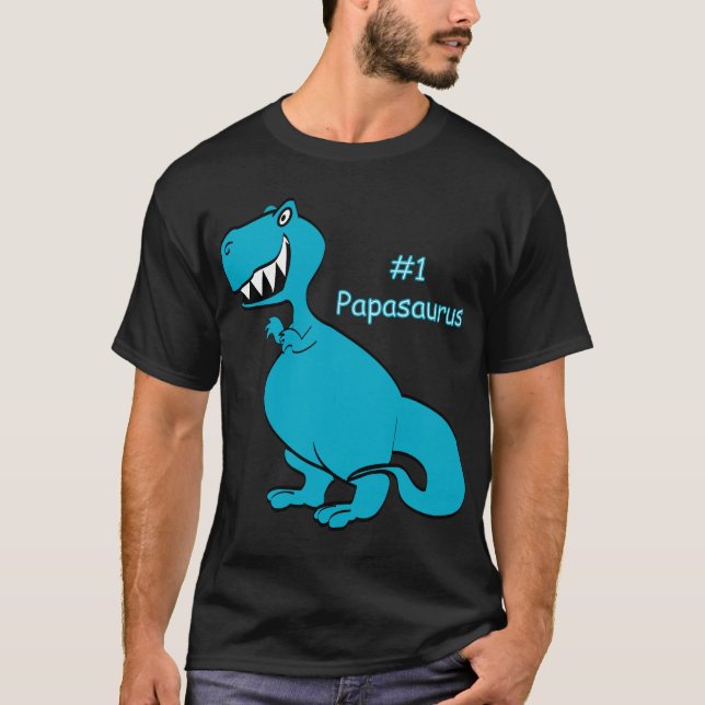 Papasaur grundlegendes T-Shirt - Dunkelheit (Vorderseite)