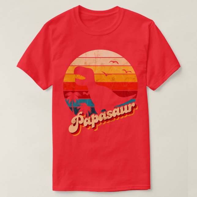 Papasaur Vintag Vatertag T-Shirt (Design vorne)