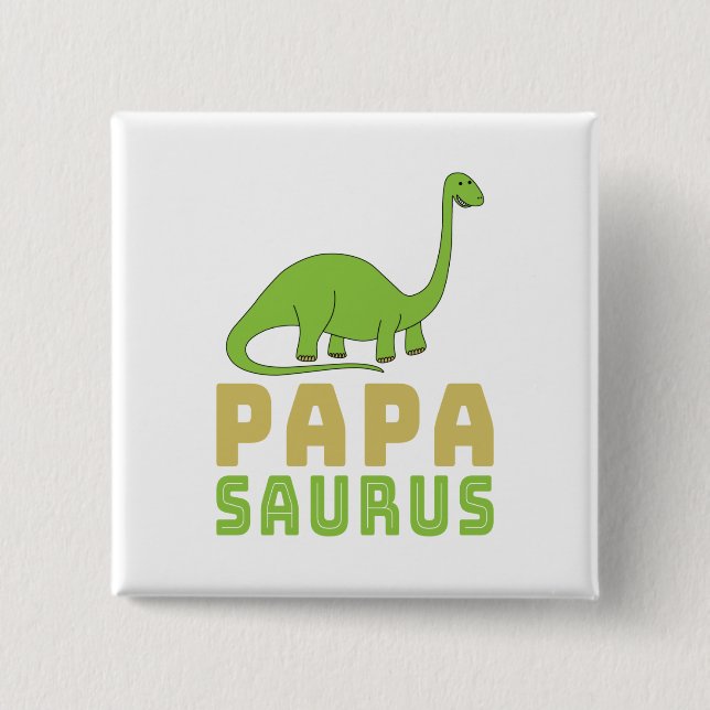 Papasaurus Dinosaur Brontosaurus Vatertag Button (Vorderseite)