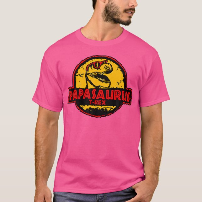 Papasaurus Dinosaur Dadasaurus Rex Funny Dino Vate T-Shirt (Vorderseite)