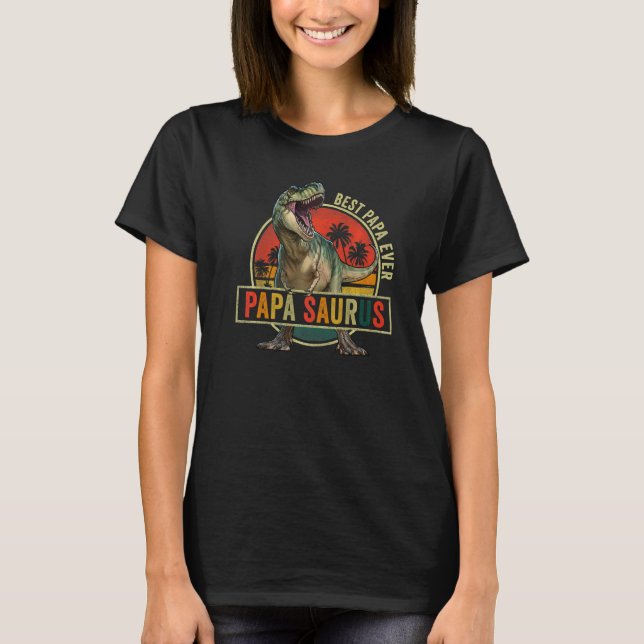 Papasaurus Dinosaur Daddy Family Matching Best Pap T-Shirt (Vorderseite)
