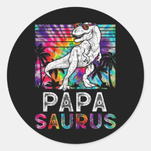 Papasaurus Dinosaur Papa Saurus Familie Matching T Runder Aufkleber