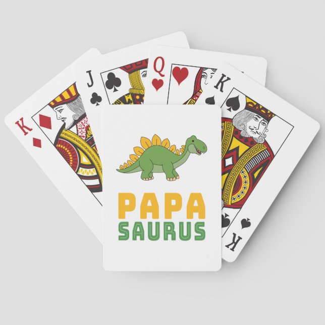 Papasaurus Dinosaurier Stegosaurus Vatertag Spielkarten (Rückseite)
