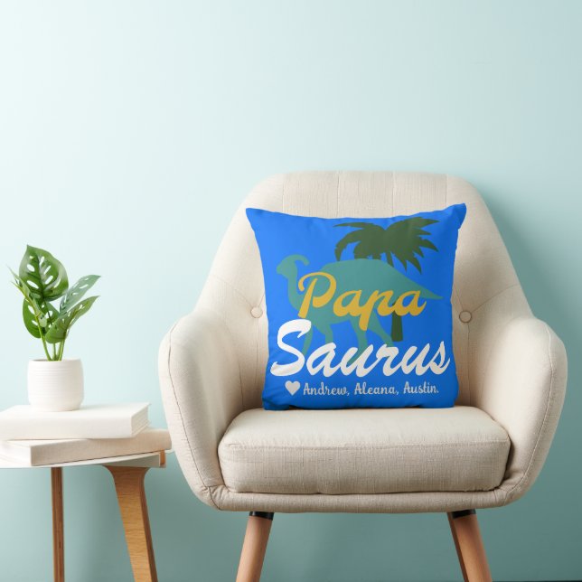 Papasaurus Einfache Chic Names Personalisiert Cust Kissen (Stuhl )