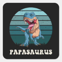 Papasaurus Funny Dinosaur auf grünem Retro-Sonnenu