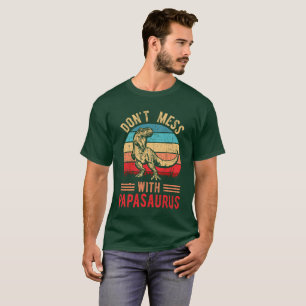 Papasaurus Retro Vintag T Rex Papa Saurus Mens T-Shirt