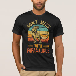 Papasaurus Retro Vintag T Rex Papa Saurus Mens T-Shirt