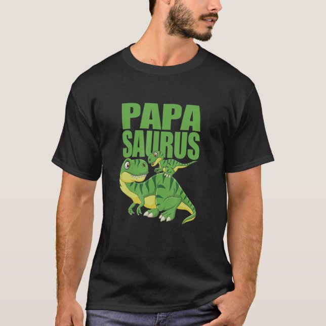 Papasaurus Rex Dinosaur Papa Saurus Familie Matchi T-Shirt (Vorderseite)