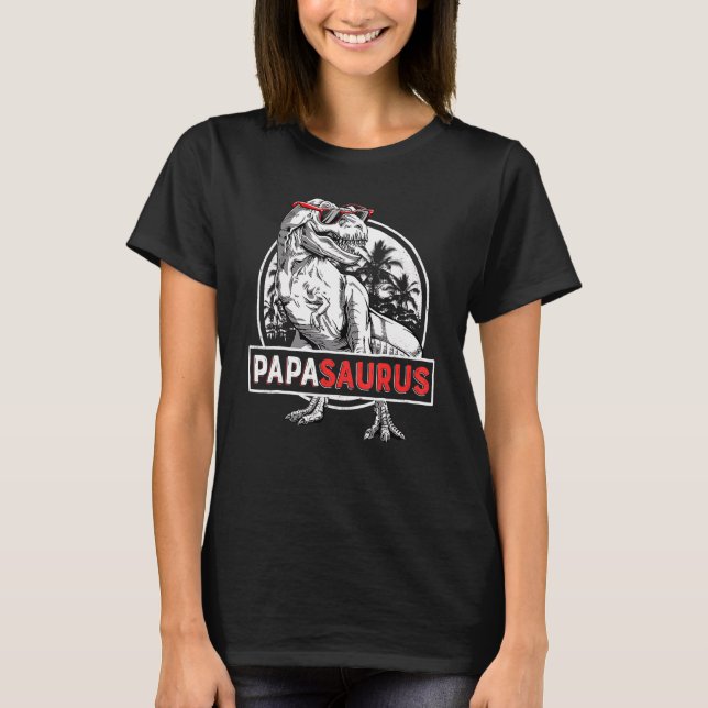 Papasaurus Rex Dinosaur Papa Saurus Father T-Shirt (Vorderseite)