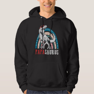 Papasaurus Rex Dinosaur Papa Saurus Rainbow Vater Hoodie