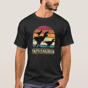 Papasaurus Rex Dinosaur Schlafanzug Dino Zwillinge T-Shirt