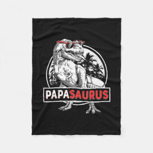 Papasaurus T Rex Dinosaur Funny Paprus Saurus Fleecedecke