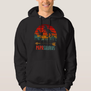 Papasaurus T Rex Dinosaur papa Saurus Familienmatt Hoodie